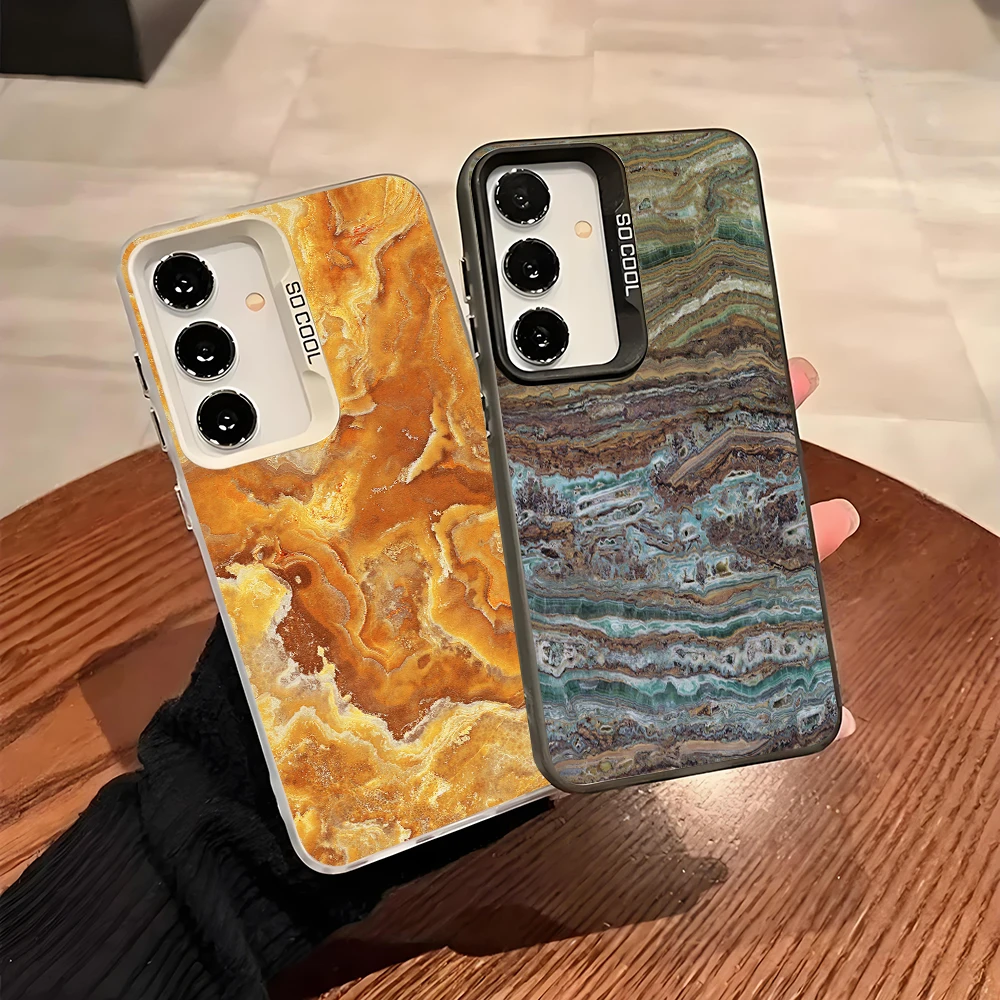 Marble Fashion Silver IMD Case For Samsung A56 A55 A54 A53 A36 A35 A26 A25 A24 A17 A15 A16 A14 A32 A22 A52 5G Cover