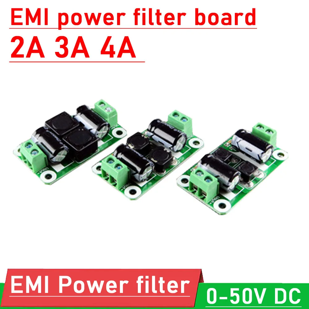 DYKB DC EMI power supply filter board 0-50V 2A 3A 4A EMI Filter Noise Suppressor F/ 12V 24v Audio power amplifier car Switching