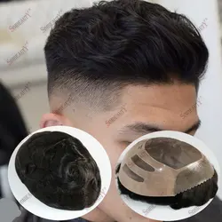 Durable Bond Mono NPU Base Men Toupee Human Hair Natural Hairline Gray Brown Blonde Male Hair System Capillary Prosthesis Unit