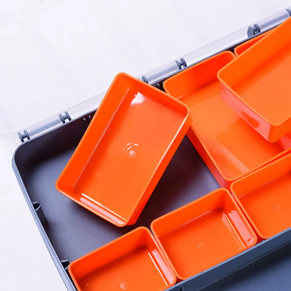 صندوق الأدوات، شبكات تخزين بلاستيكية، فواصل قابلة للإزالة، مفك براغي، علبة إصلاح صغيرة، منظم أدوات التخزين #3