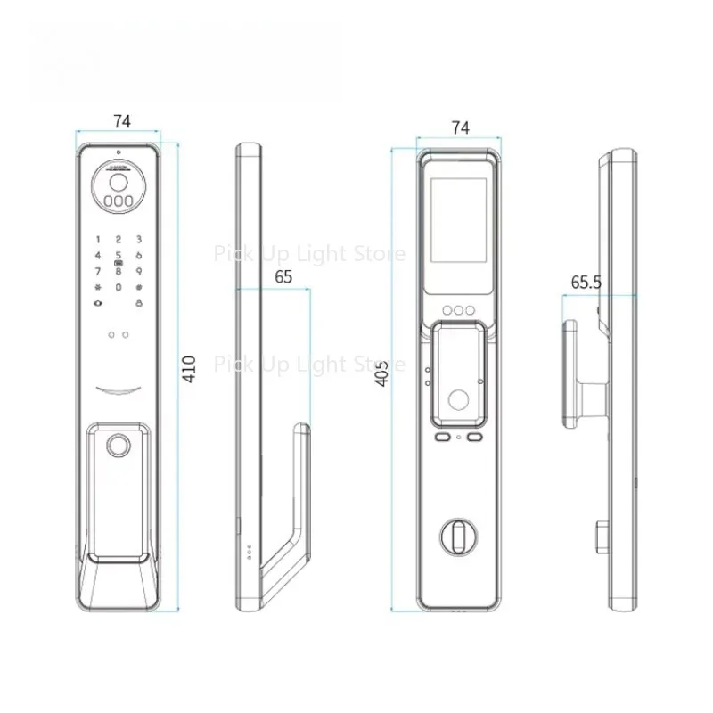 الأمن السكني بصمة الإصبع الإلكترونية كلمة المرور الرقمية 3D التعرف على الوجه قفل الباب الذكي التلقائي مع #5