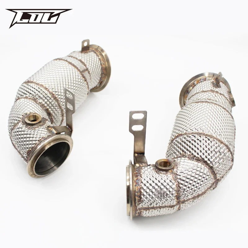 Head Section High flow Pipes branch downpipe Exhaust Pipe with catalyst for BMW X5/X5M 4.4TT V8 2019-2023