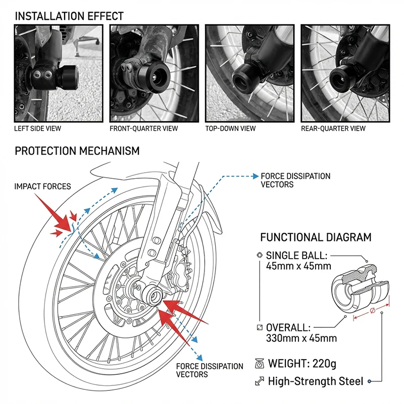 

For ZONTES 368G 368M 368D 268E 2024 2025 2026 Motorcycle Accessorie Front Wheel Fork Frame Slider Protector Axle ZT368G