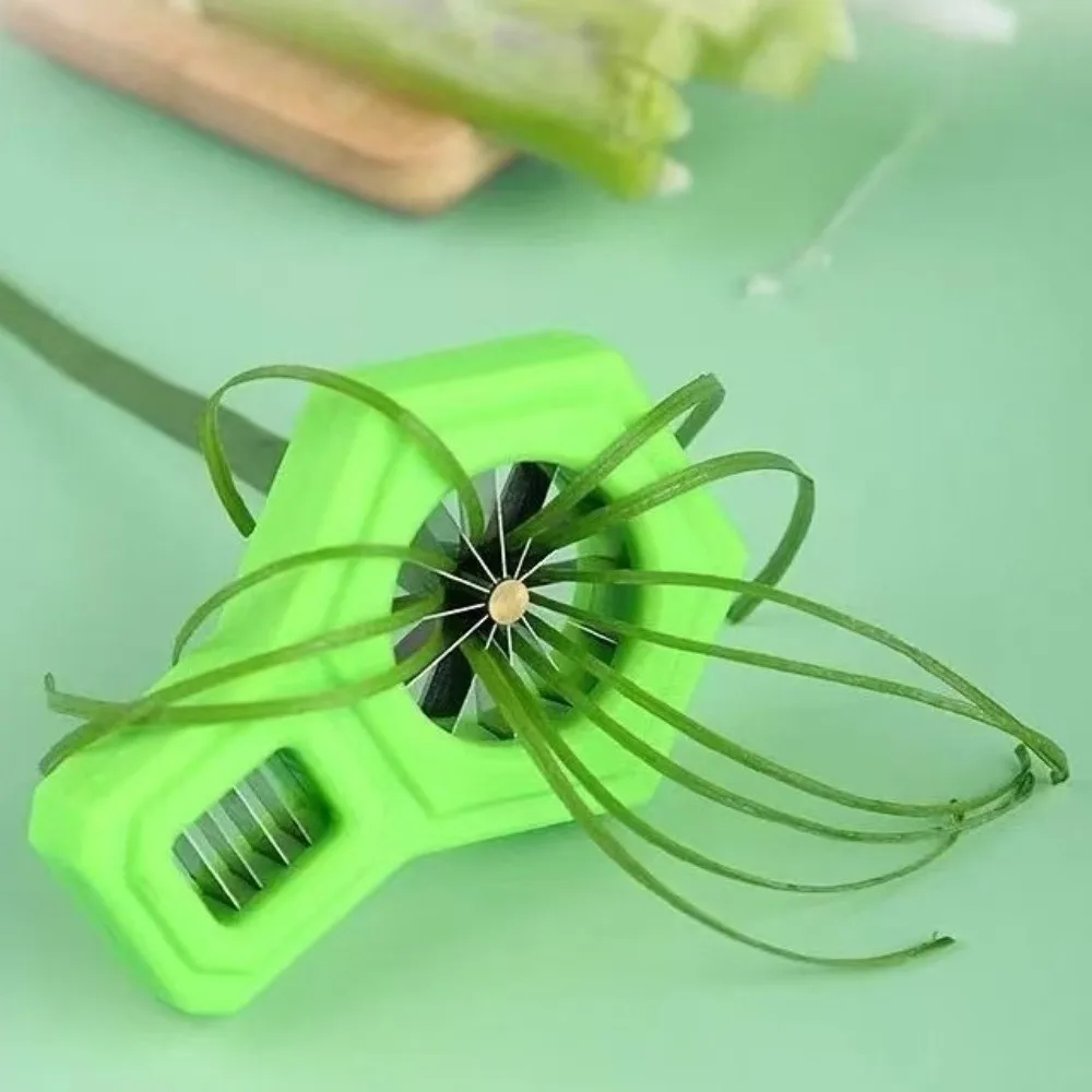 Durable 12 Blades Green Onion Shredder Stainless Steel Not Easily Deformed Green Onion Slicer Tool Scallion Shredding Tool Home