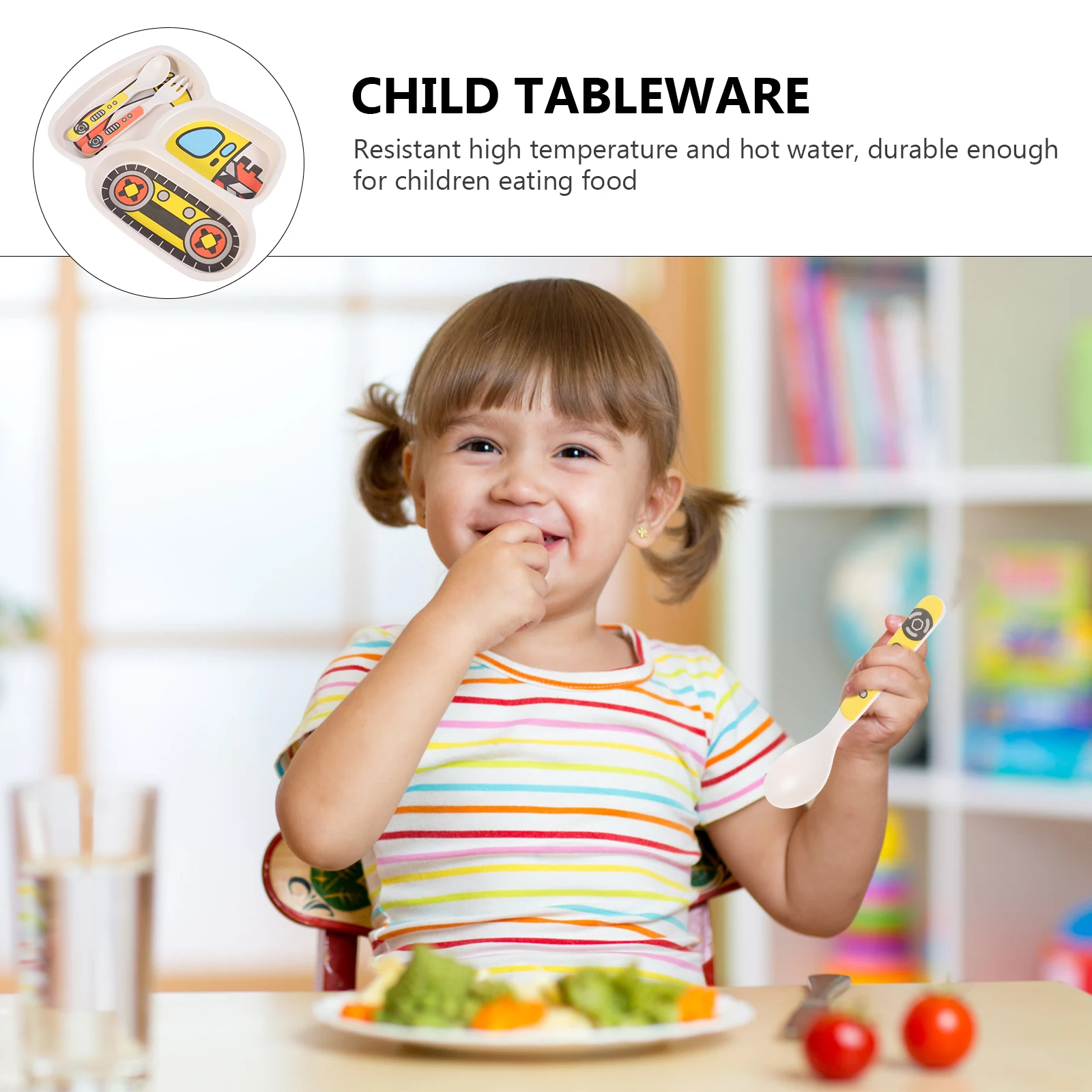 子供食器セット漫画樹脂プレート子供ダイニングベビー給餌ボウル幼児食事キット家庭用幼児給餌用品