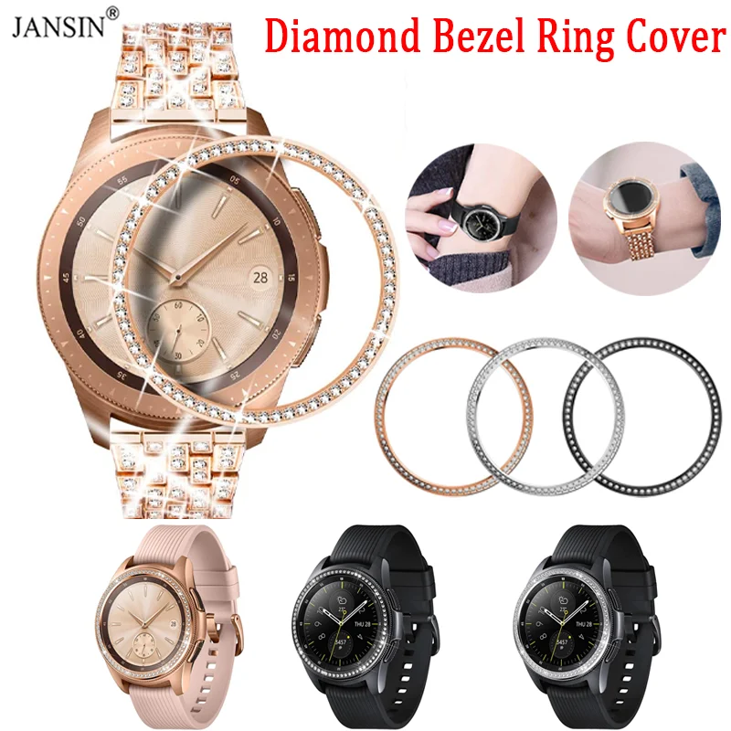 Diamant Bling Bezel Voor Samsung Galaxy Horloge 46Mm 42Mm Gear S3 Frontier Metalen Ring Lijm Case Anti Scratch bescherming Cover