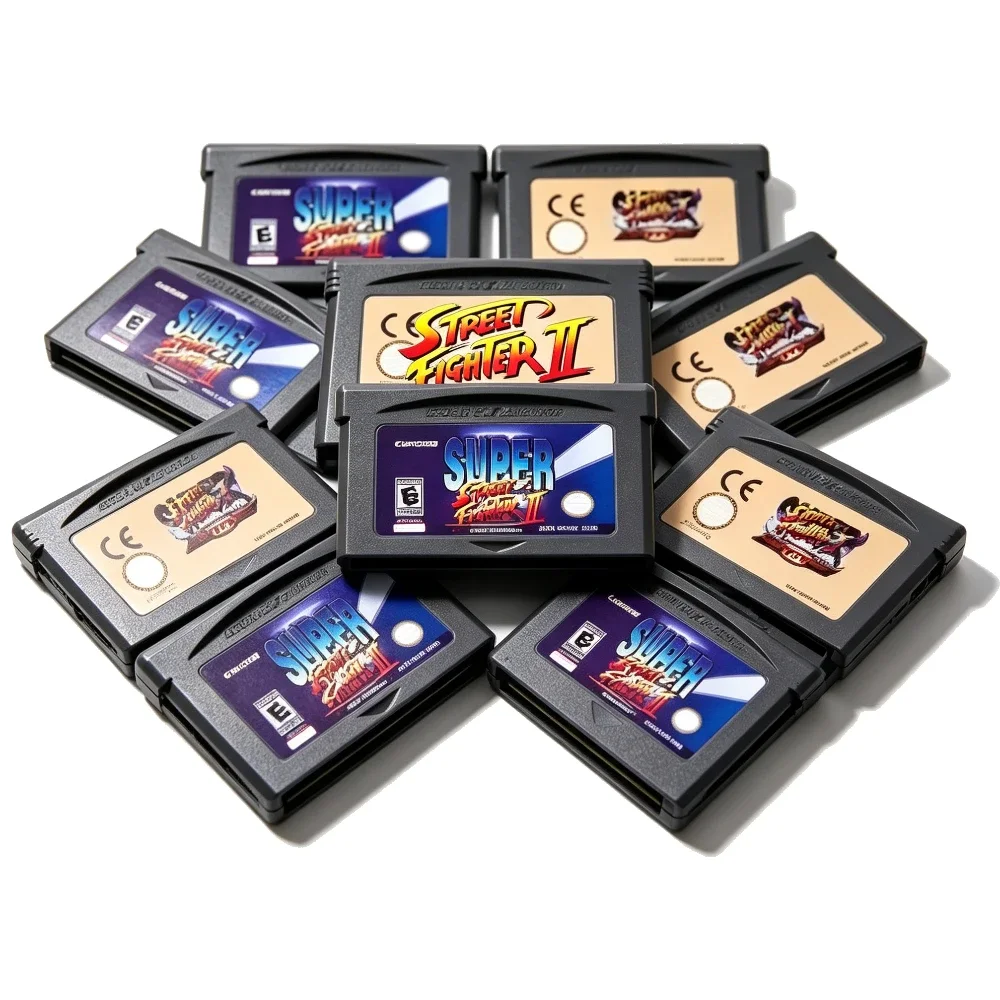 2 PCS Super Street Fighter II Turbo Revival CAPCOM GBA Cartridge USA EUR Retro Video Game Cards for GBA GBA SP NDS NDSL Consoles