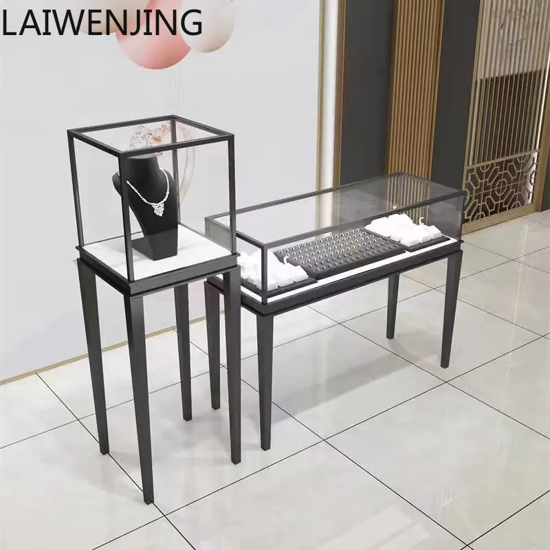 

HLZ Glass Display Cabinet Company Shelves Jewelry Display Cabinet Product Display Cabinet