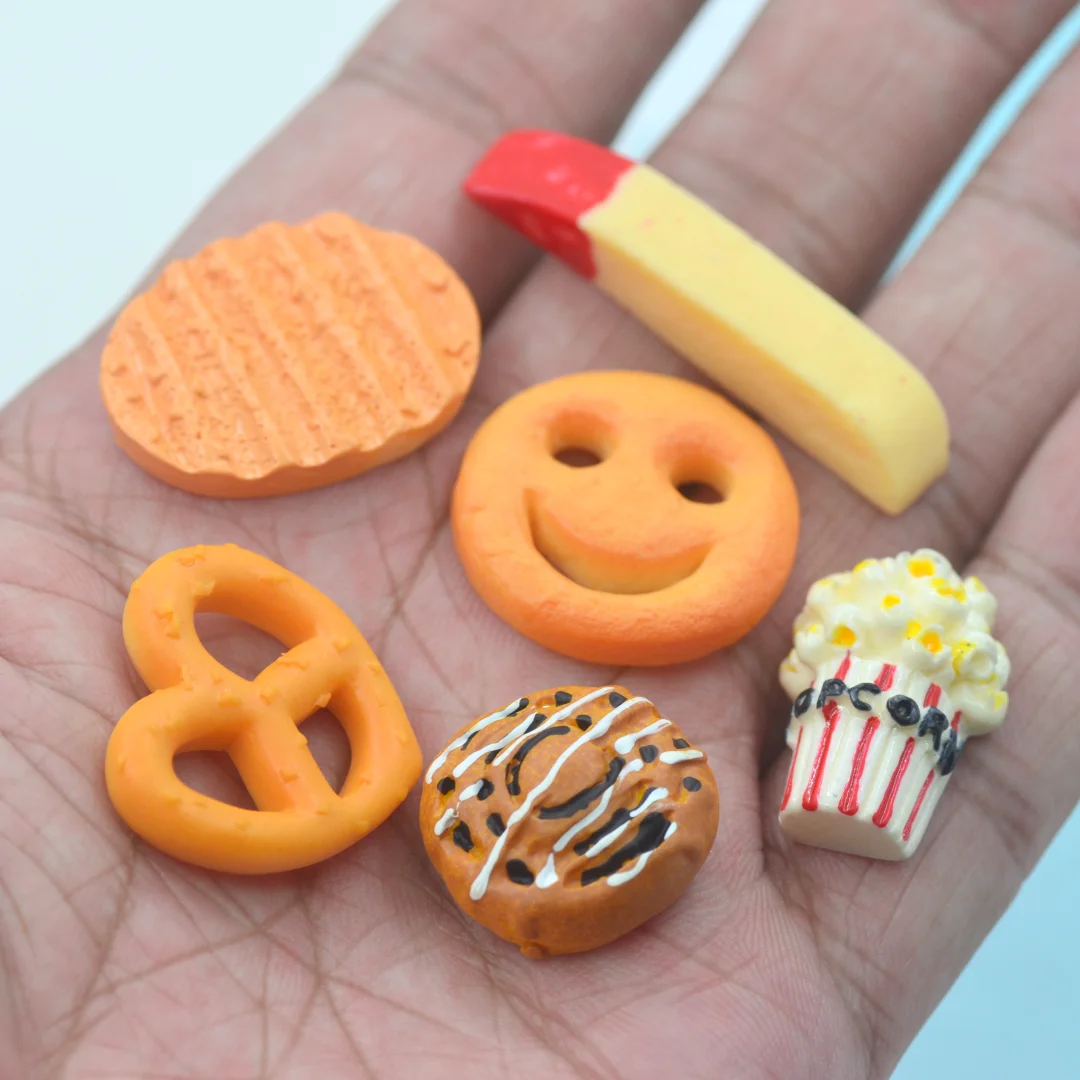 Kawaii Fake Food Snacks Popcorn Cookies Flatbacks DIY Crafts Embellishments Party Scrapbook Phone Case Decoration Cabochon