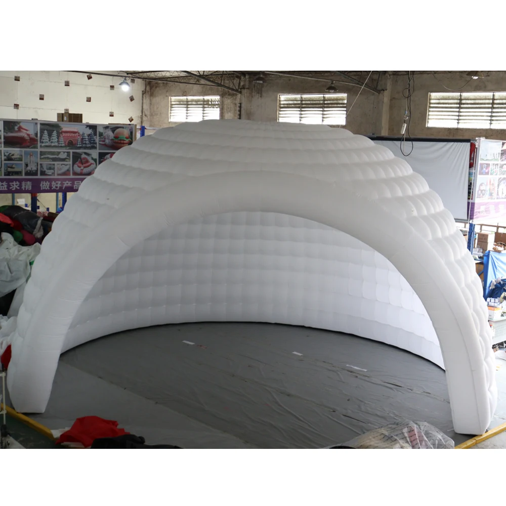 Tienda de campaña inflable con cúpula de iglú gigante, carpa con led y soplador para fiestas o eventos al aire libre, hecha a medida, 8m, venta al por mayor