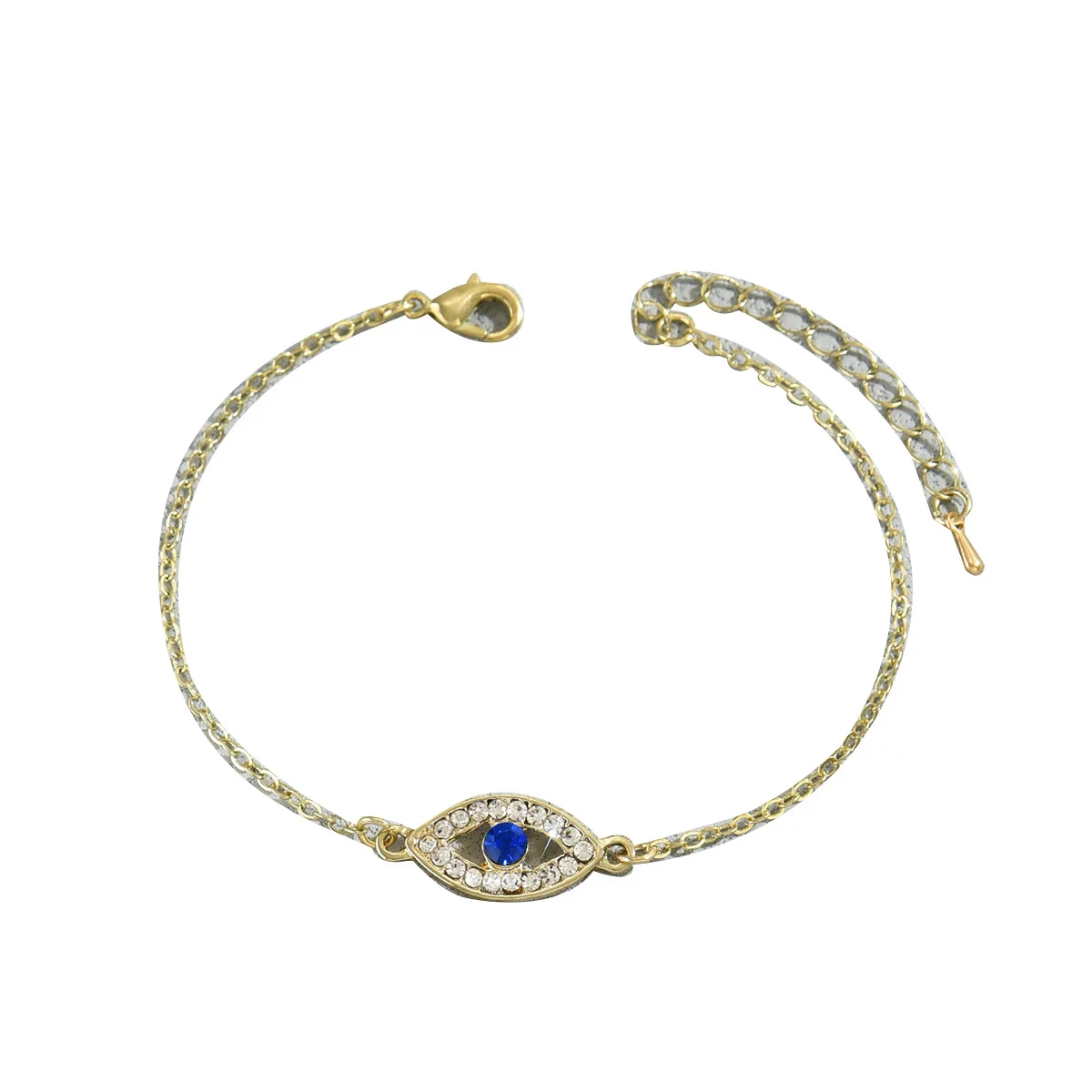

Women's Unique Evil Eye Bracelet, Blue Diamond Inlaid & High - End Niche Design Jewelry for Dating Gifts & Party Occasions