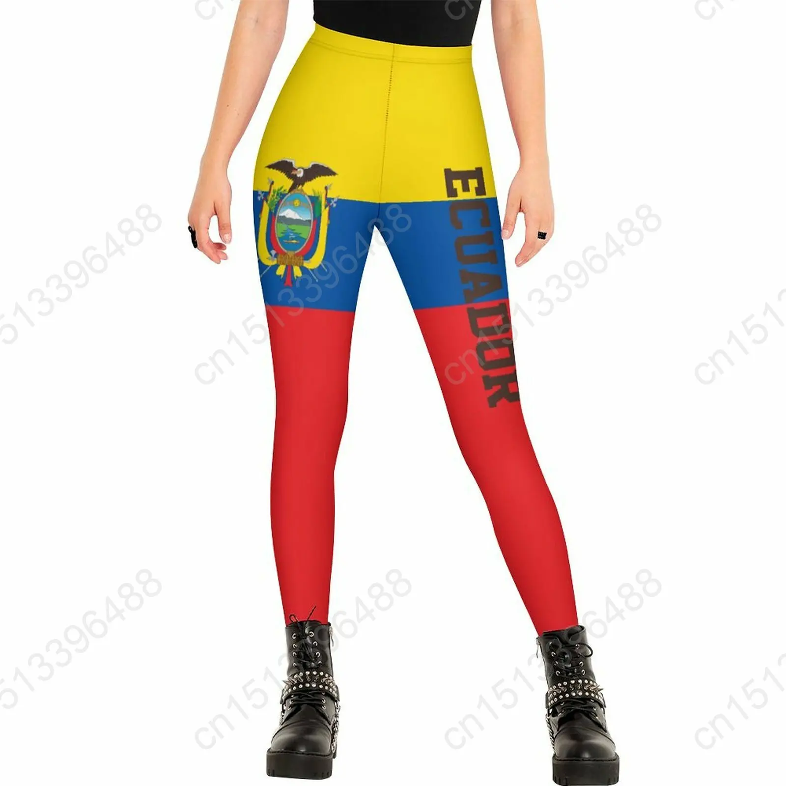 2026 High Waisted Leggings for Women Ecuador Flag Workout for Girl Soft Running Yoga Pants