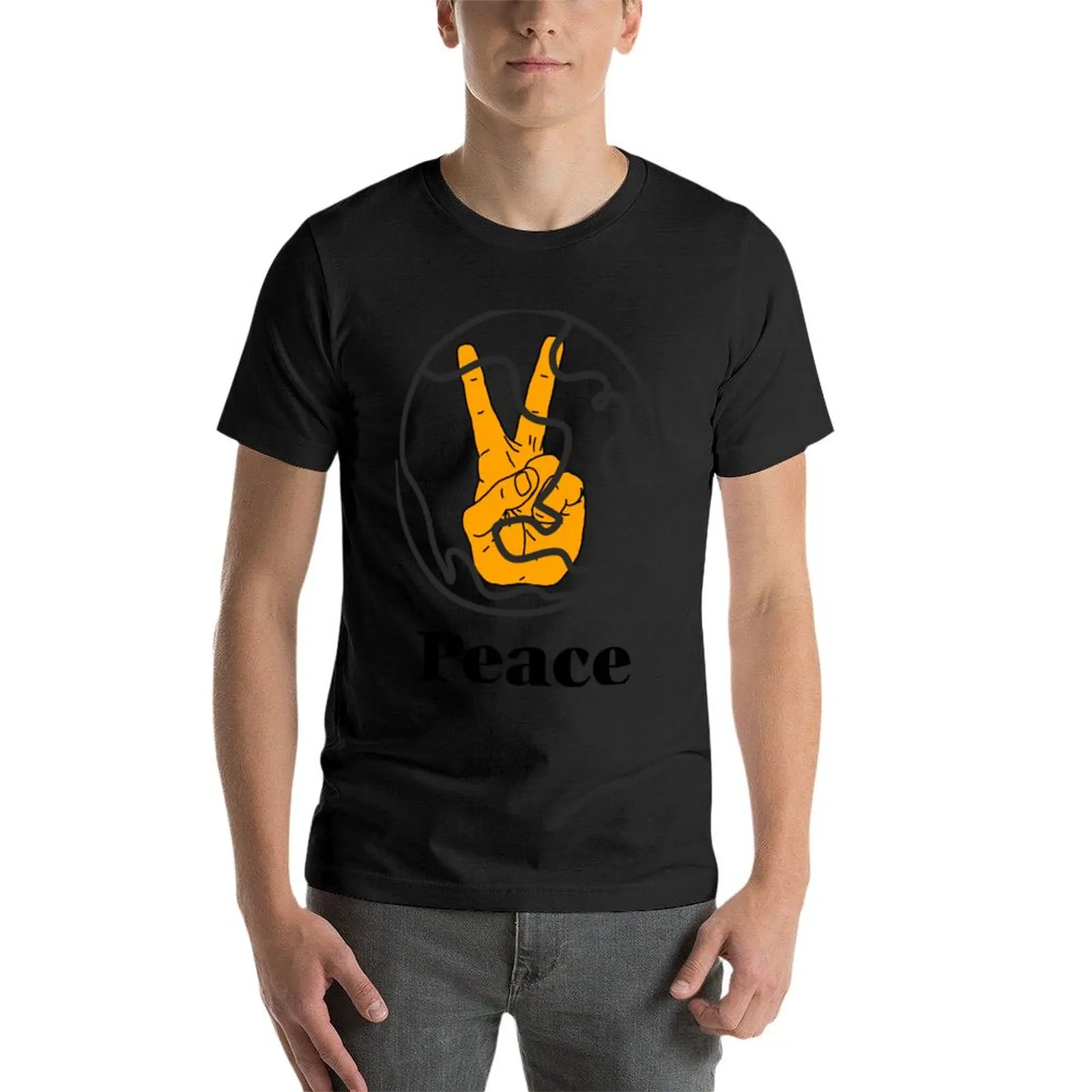 Peace For The World Fingers t-shirt boys animal print customs progetta le tue semplici magliette nere da uomo