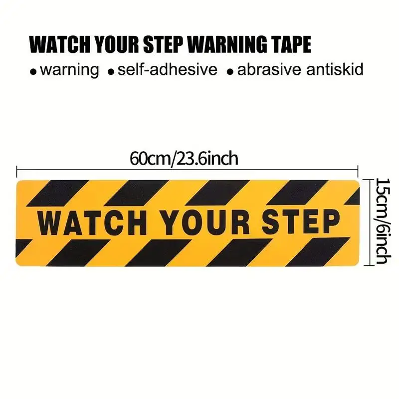 Step Safety Warning Stickers Pack of 10 Anti Slip Caution Labels for Factory Escape Route Hotel Corridor