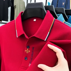 Autumn and Winter Men's Designer Fashion Embroidered Business Leisure Korean Version of The Lapel POLO All-match Cotton Shirt