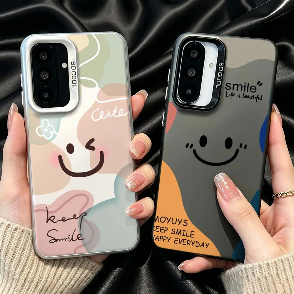 Cartoon Happy Face Art For Samsung Galaxy Note 20 A73 A72 A71 A56 A55 A54 A53 A52 A51 A50 A36 A35 A33 A32 A34 A31 Phone Case
