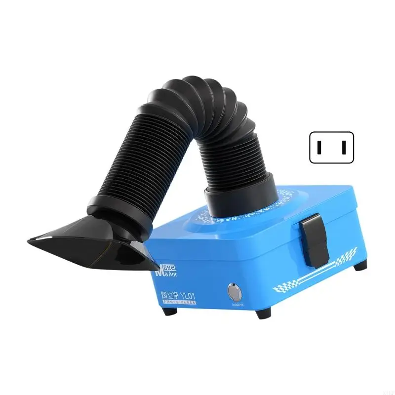 Desktop Solder Extractor 12V with Flexible Hose Nozzle, 3 Layer Filter Unit for Phone Repair, Board Rework and Electronics K1KF
