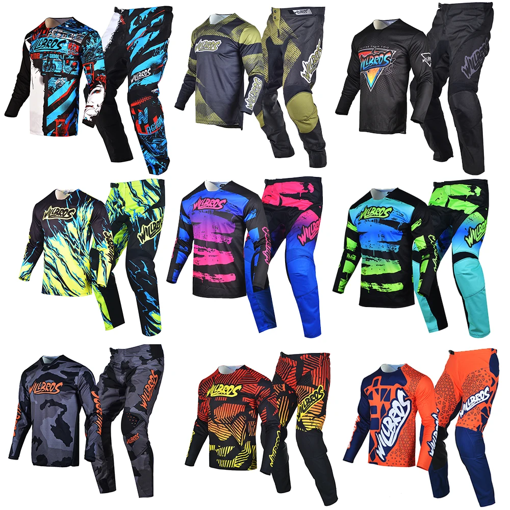 Willbros Mx Jersey and Pants Set Motocross Suit MTB BMX DH Enduro Dirt Bike Adult Gear Combo Offroad Racewear