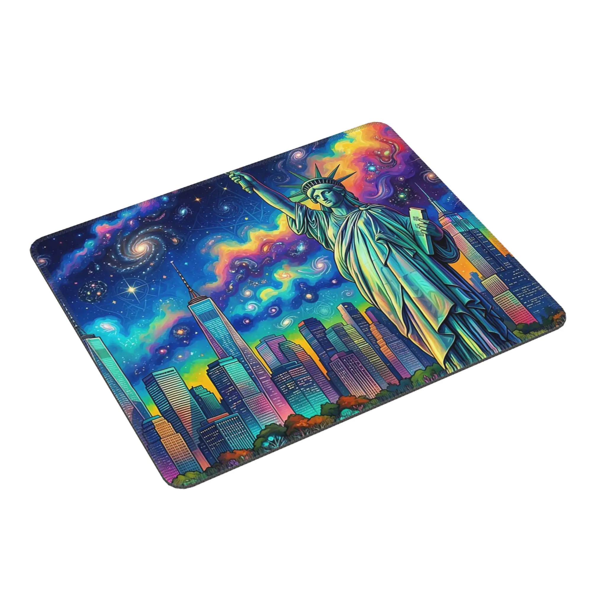 The Statue Of Liberty And Night View Of New York Mouse Pad Computer Keyboard Mouse Mat Gamer Laptop Desk Mat Office Table Mats