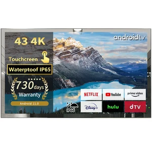 Soulaca 43Inch Smart Android11.0 Mirror 4K LED TVタッチスクリーンバスルームIP65防水ビルトインwifi Bluetoothスパ米国/EU 10ベストセールススマートTV 43インチ-9