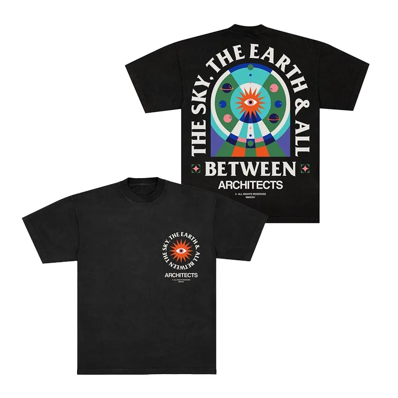 Architects - British Renowned Metal Band - Wide Vintage Pure Cotton Men's and Women's Short Sleeve T-shirt for Summer