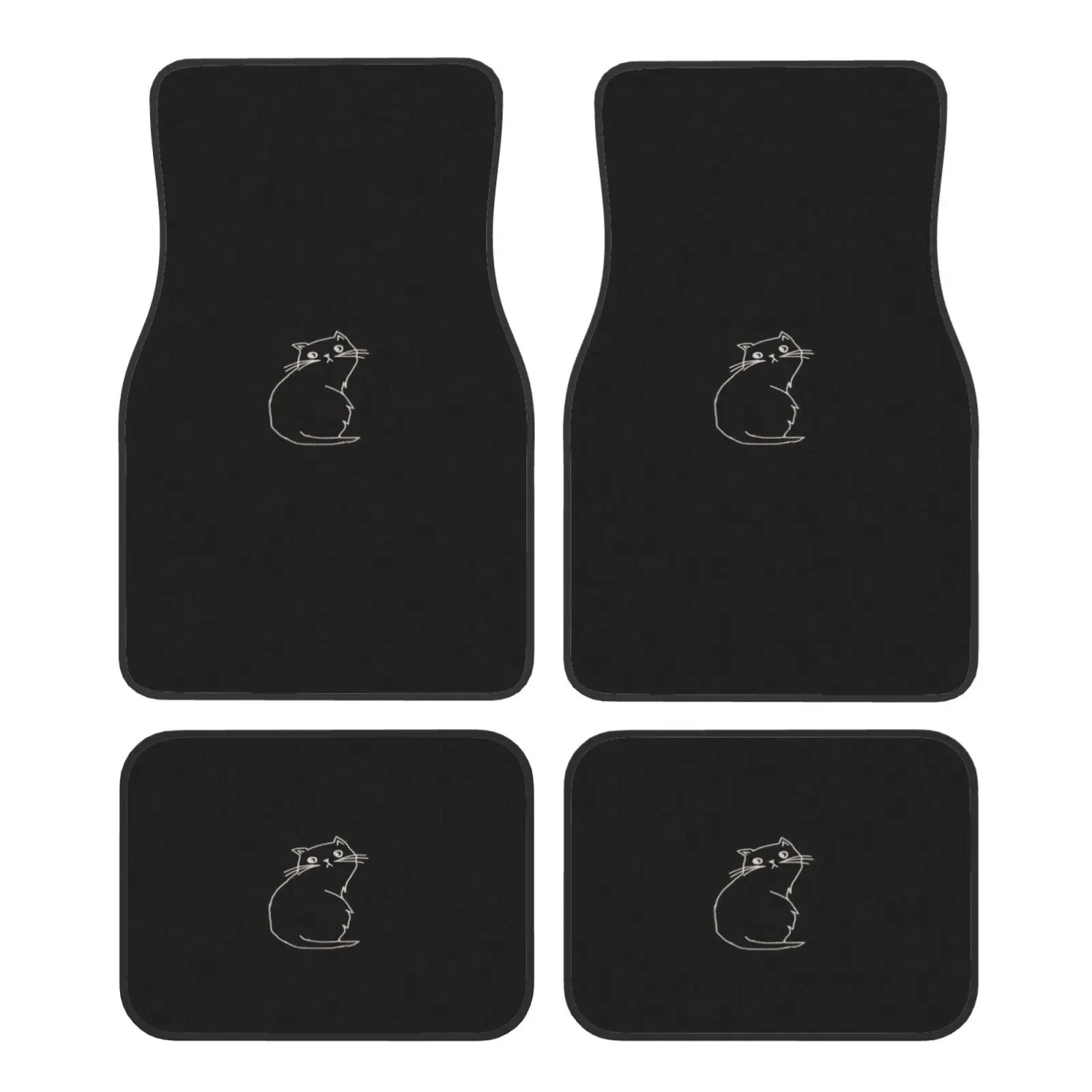 4pcs Universal Car Floor Mats- Simple Versatile Print- High-Density - All-Season Fit- Easy Installation