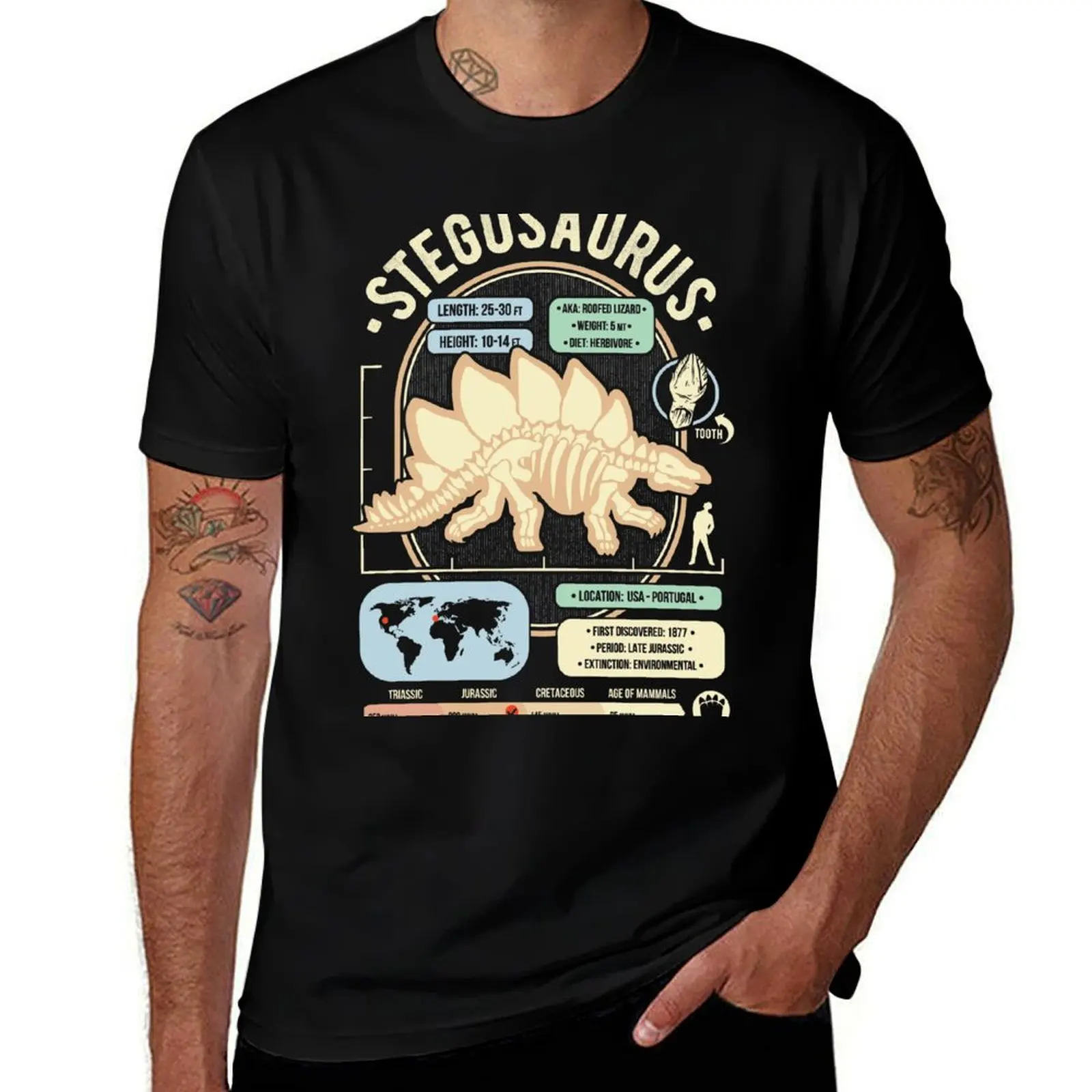 Dinosaur Facts - Stegosaurus Science & Anatomy Gift T-Shirt Athletic Quick Dry T-Shirt for Men