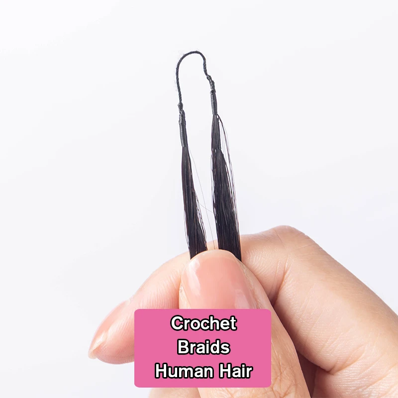 وصلات شعر كروشيه شعر بشري خفيف ياكي مستقيم كروشيه بدون عقد ريشة غير مرئية مع سلسلة في الأوسط مفصول مسبقًا #5