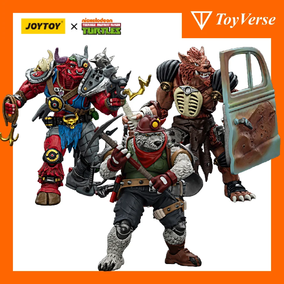 

TOYVERSE JoyToy TMNT Top Villains Dirtbag Groundchuck Rahzar Battle Action Figures