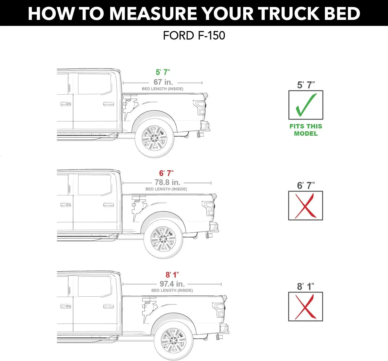 FiberMax Hard Folding Truck Bed Tonneau Cover | 1126309 | Fits 2004 - 2014 Ford F-150 5' 6