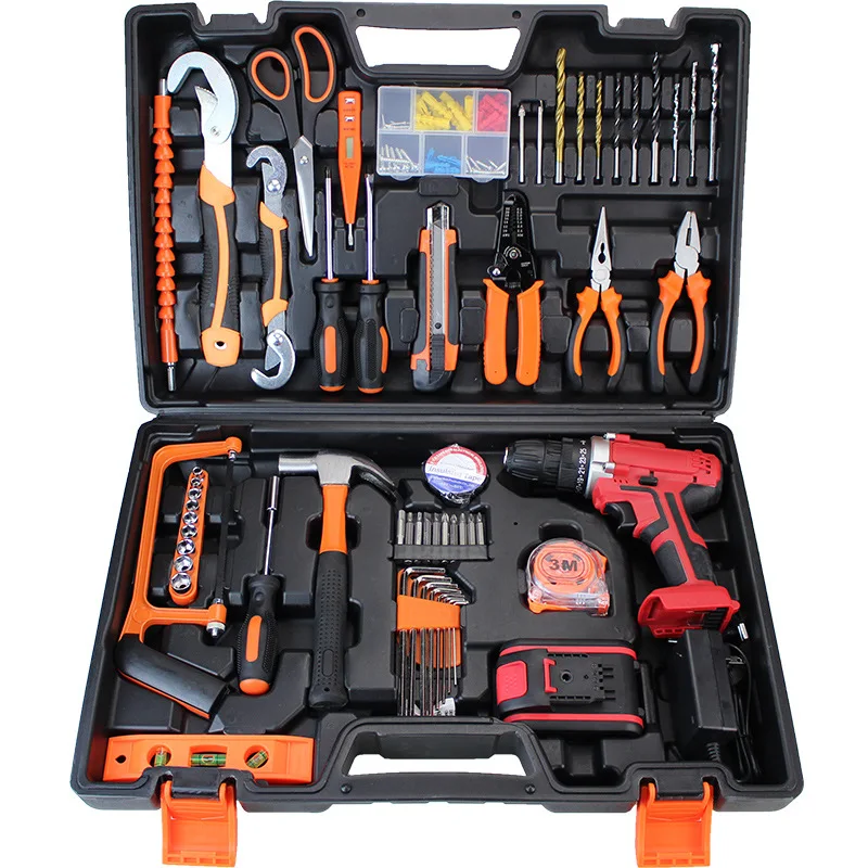 

Outdoor blow case box packing professional complete multi assortment hardware tool kit household hand tools set