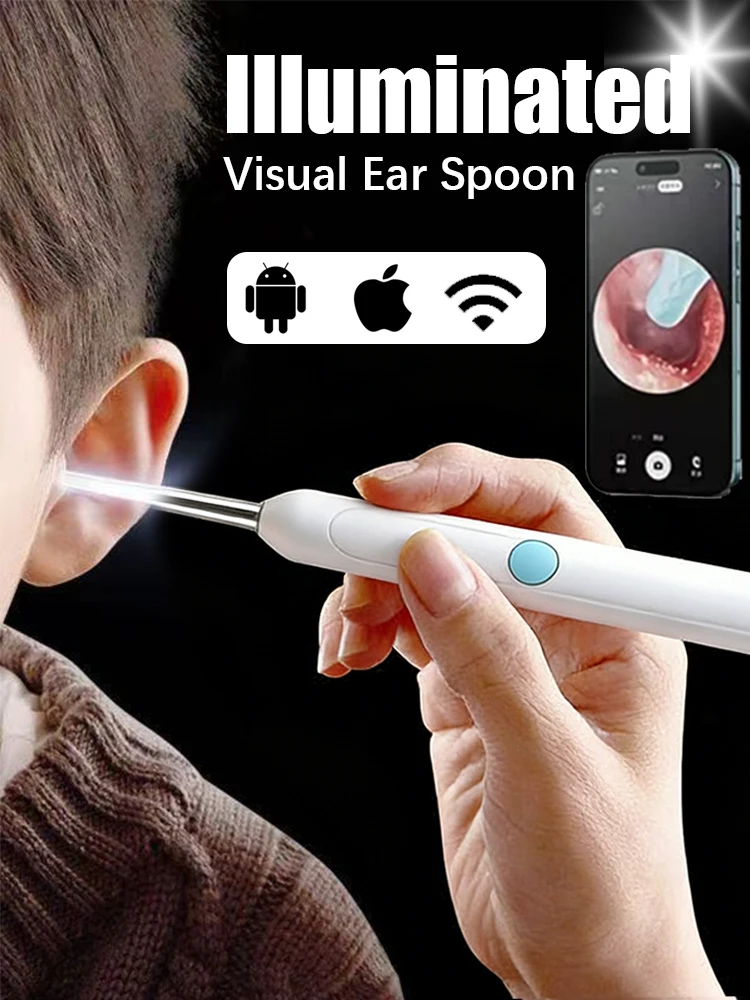 Hot Sale Generation-2 Visual Ear Cleaner | Camera Safe Earwax Removal Endoscope, Ear Cleaning Tools (Black/White)