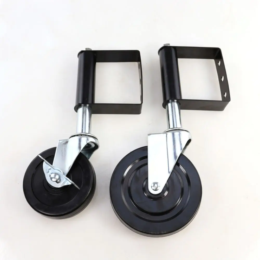 Retractable Gate Wheel Spring Loaded Rubber Caster 4 Inch 5 Inch Shock Absorbing With Side Brake For Shibo Hardware