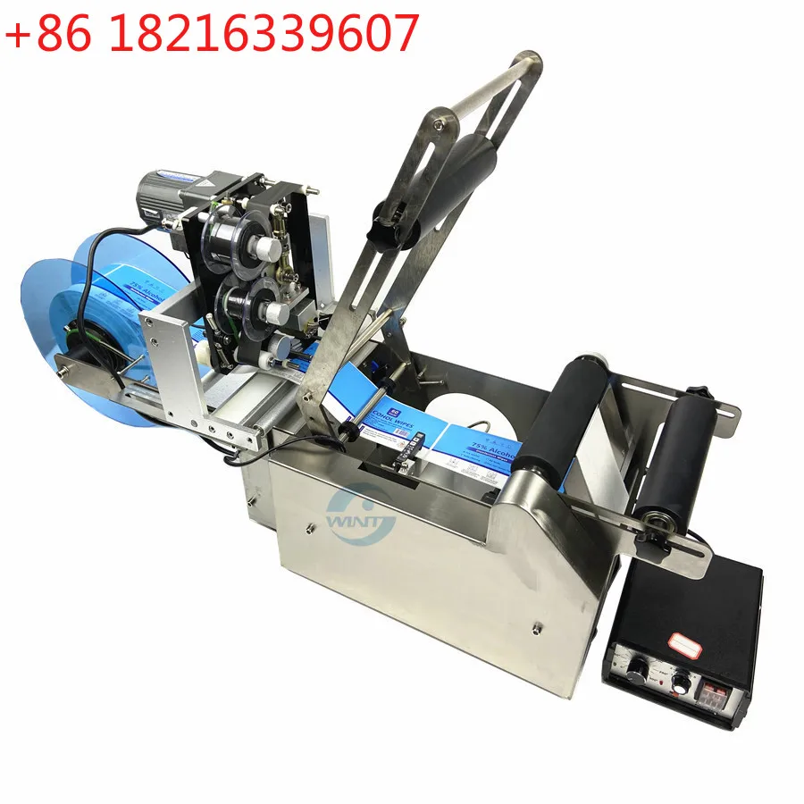 YAO Semi-automatic Round Bottles Labels Stickers Applicator With Coder Stainless Body Adhesive Labeling Machine PET Glass Bottli