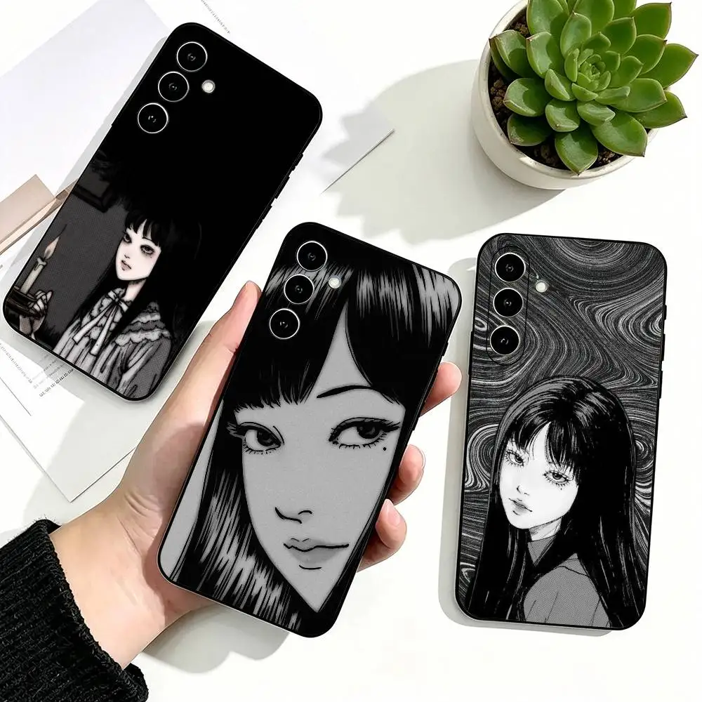 T- Tomie Horror Manga Girl Hard  Phone Case For Samsung Galaxy A73,A72,A71,A70,A53,A52,A51,Soft Silicone Black Cover