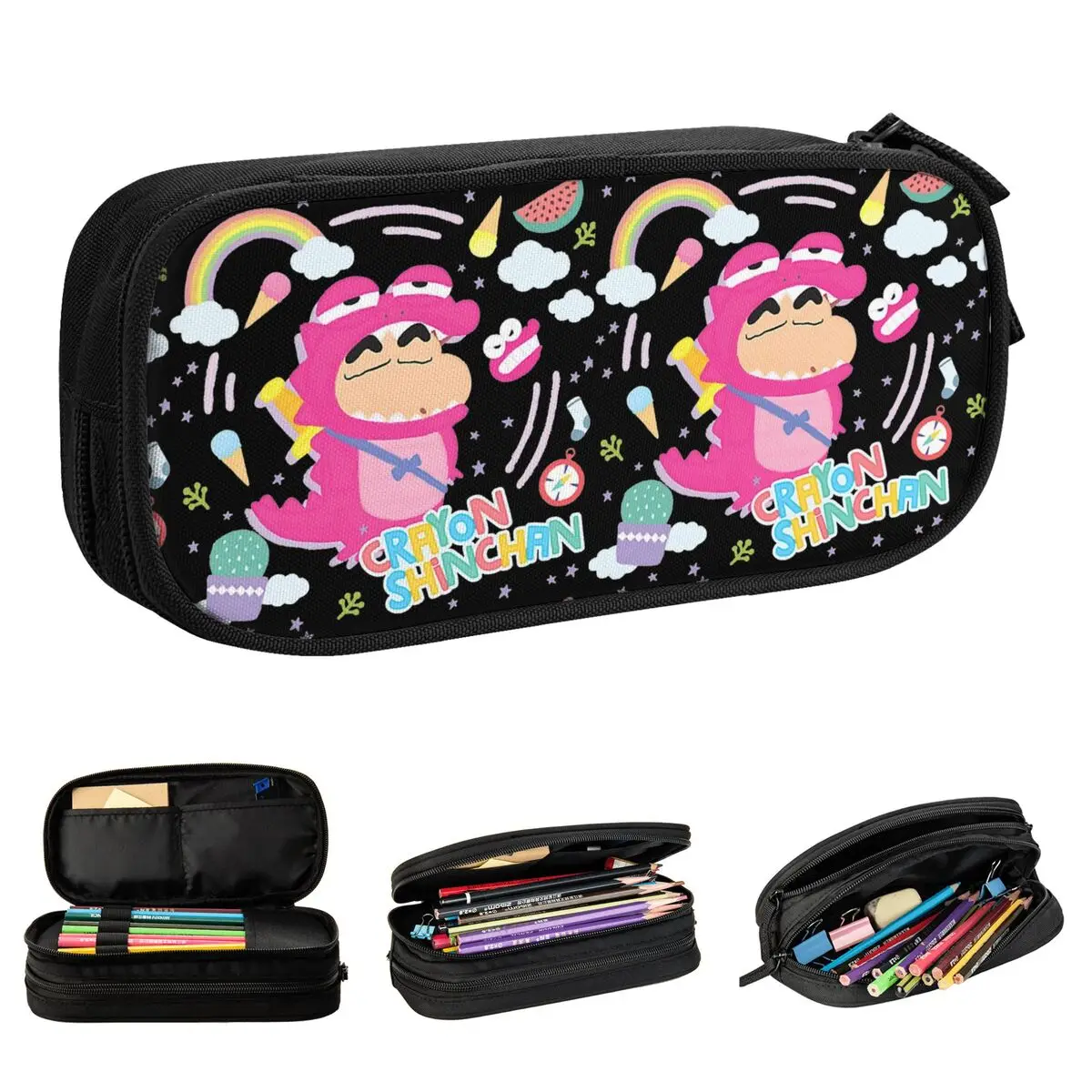 

Crayon Shin-chan Waniyama Pencil Cases Creative Cute Pen Holder Bag Kids Big Capacity School Supplies Gifts Pencilcases