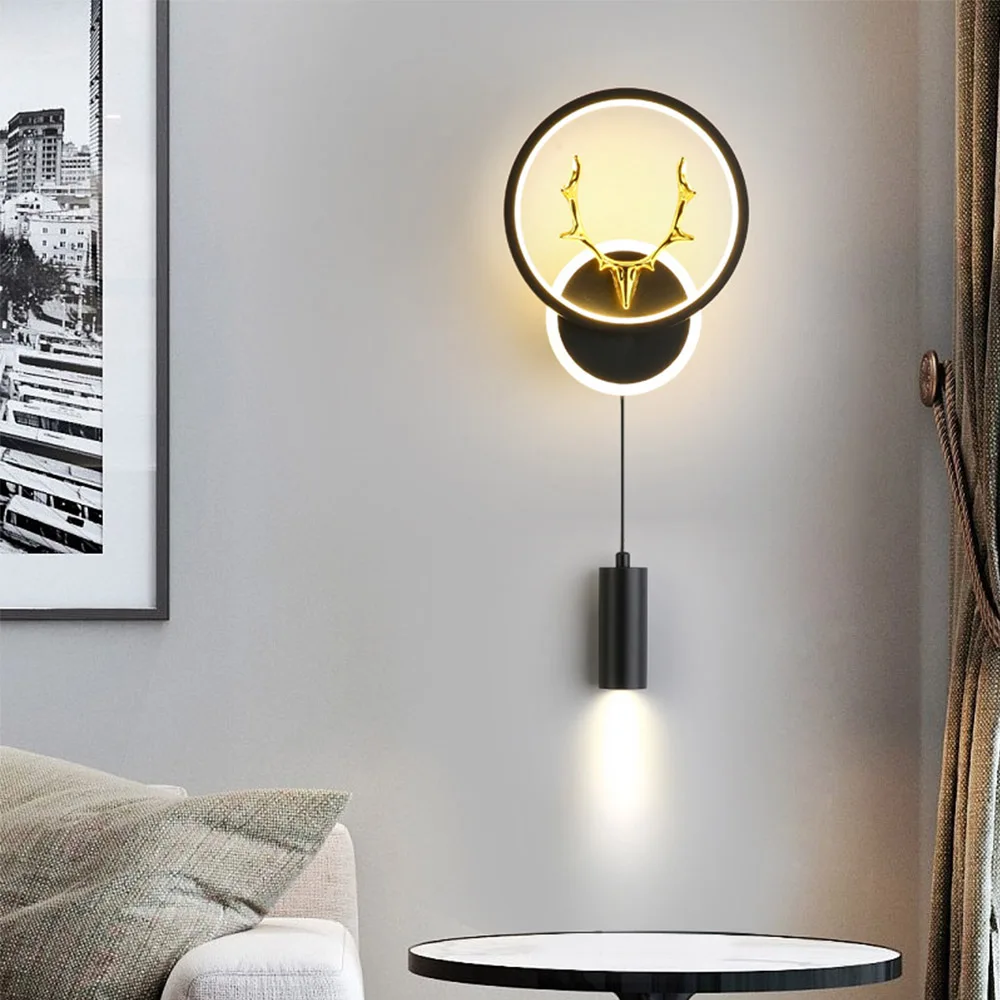 Creative LED Wall Light, Modern Indoor Wall Lamp with 3 Color Temperatures, Wall Lamp for Living Room,Bedroom,Hallway,Staircase