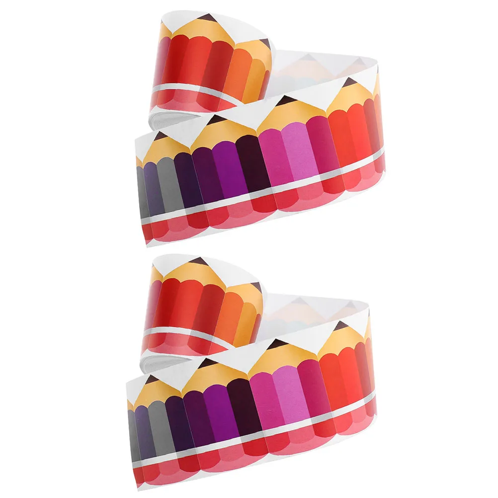 

2 Rolls Border Stickers Bulletin Board Decor School Borders Straight Copper Plate Boarder Decals