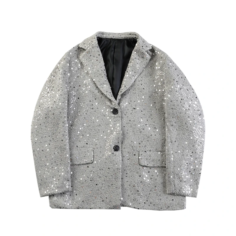 Men's 2025 Autumn Winter New Trend Tailored Coats Male Stylish Fashion Suit Jackets High-End High Street Sequin Delicate Blazers
