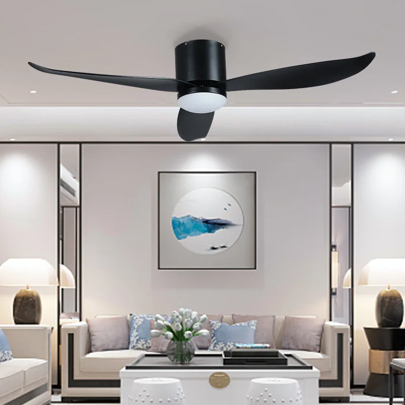 Ceiling Fan Without Lights DC Motor 6 Speed Timing Fans 20CM Low Floor Loft Remote Control Decorative Fan Reverse With Light