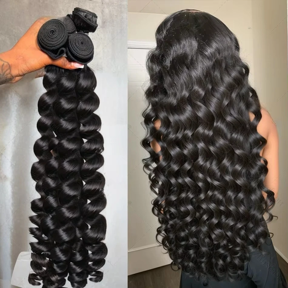 

30 32-дюймовые свободные волнистые пучки 3 4 шт. Необработанные девственные необработанные 100% человеческие волосы Бразильские свободные глубокие волнистые пучки человеческих волос Наращивание