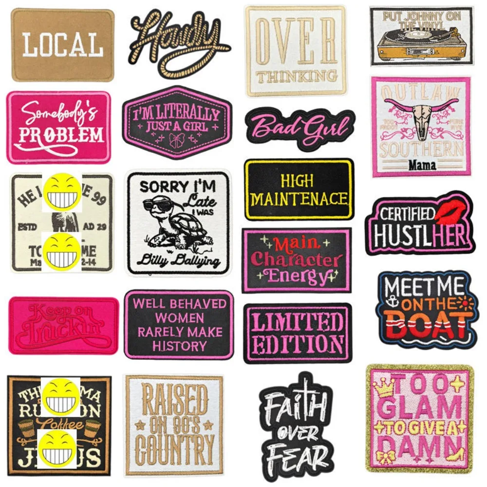 

New Interest Letters Embroidery Patch DIY T-shirt Backpack Bag Iron on Patches Craft Decoration Repair Applique Sticker Sewing