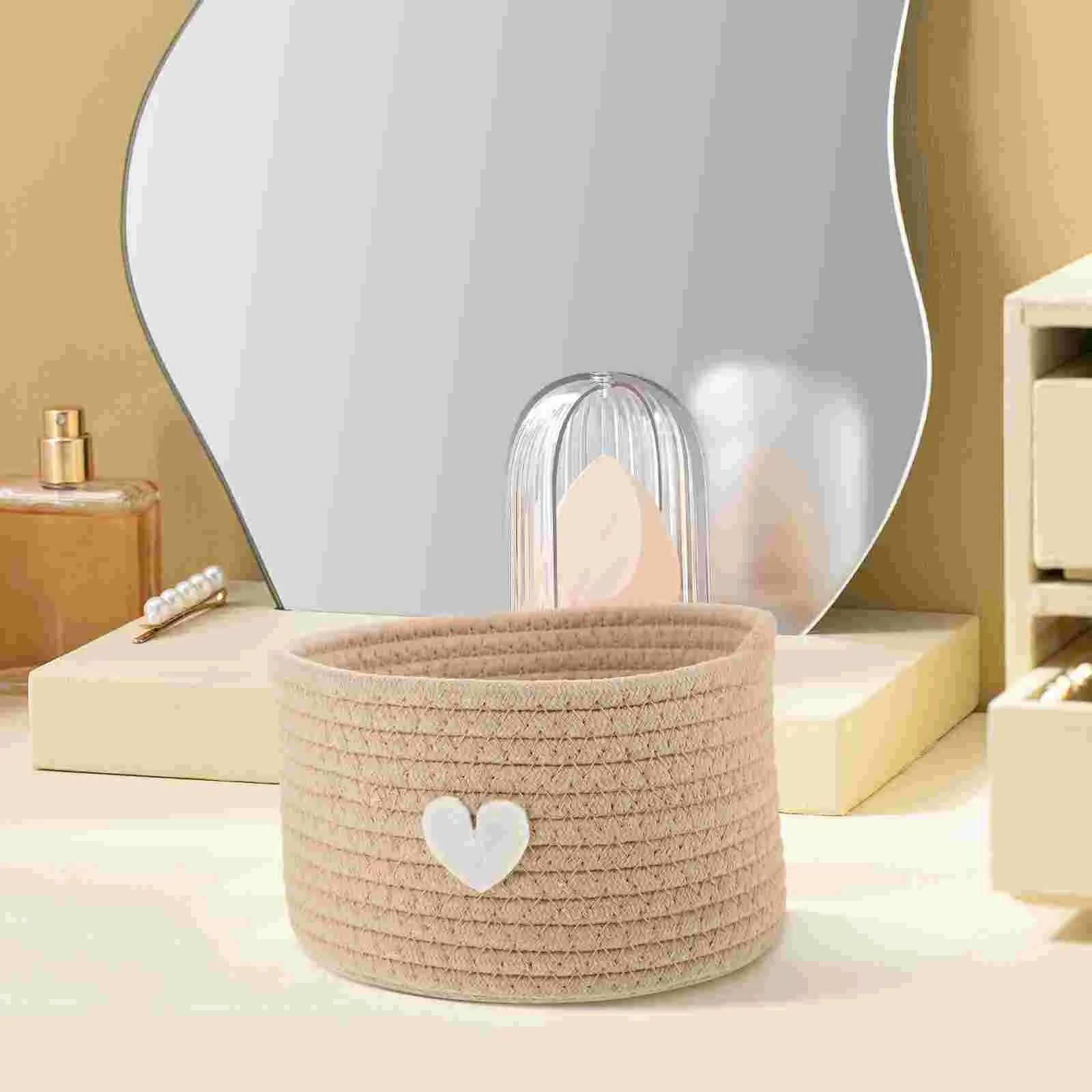 Storage Basket Baskets for Bedroom Nursery Baby Bear Laundry Dog Toys Cotton Rope with Macrame Tassels Kids