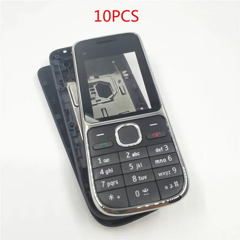 

10Pcs/lot New Full Housing Case Cover for Nokia C2-01 Battery Cover Housing Case with English Keyboard