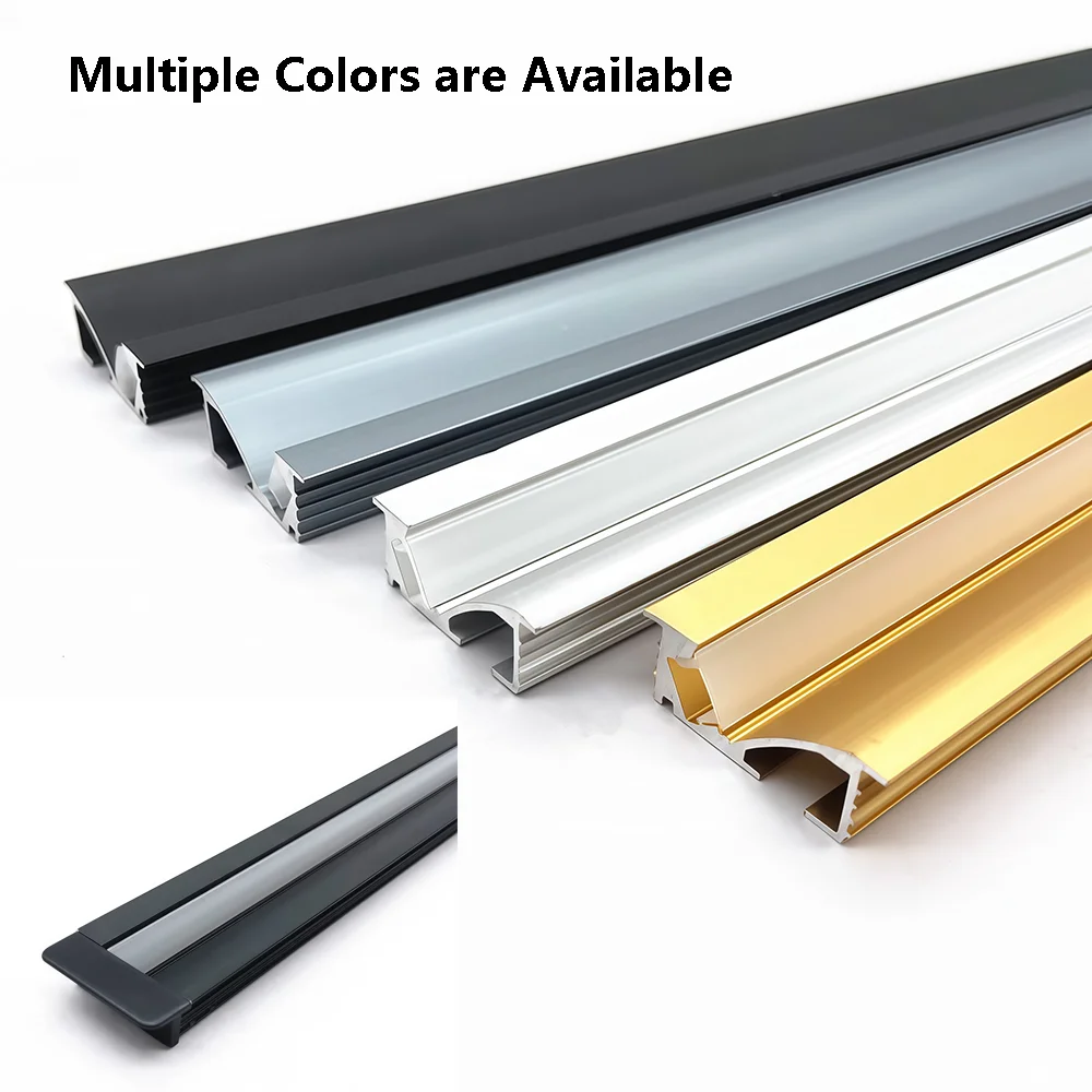 45Degree Glowing Recessed LED Cabinet Light Aluminum Profile Silicone Diffuser Channel Cabinet Shelf Hidden Hard Strip Light