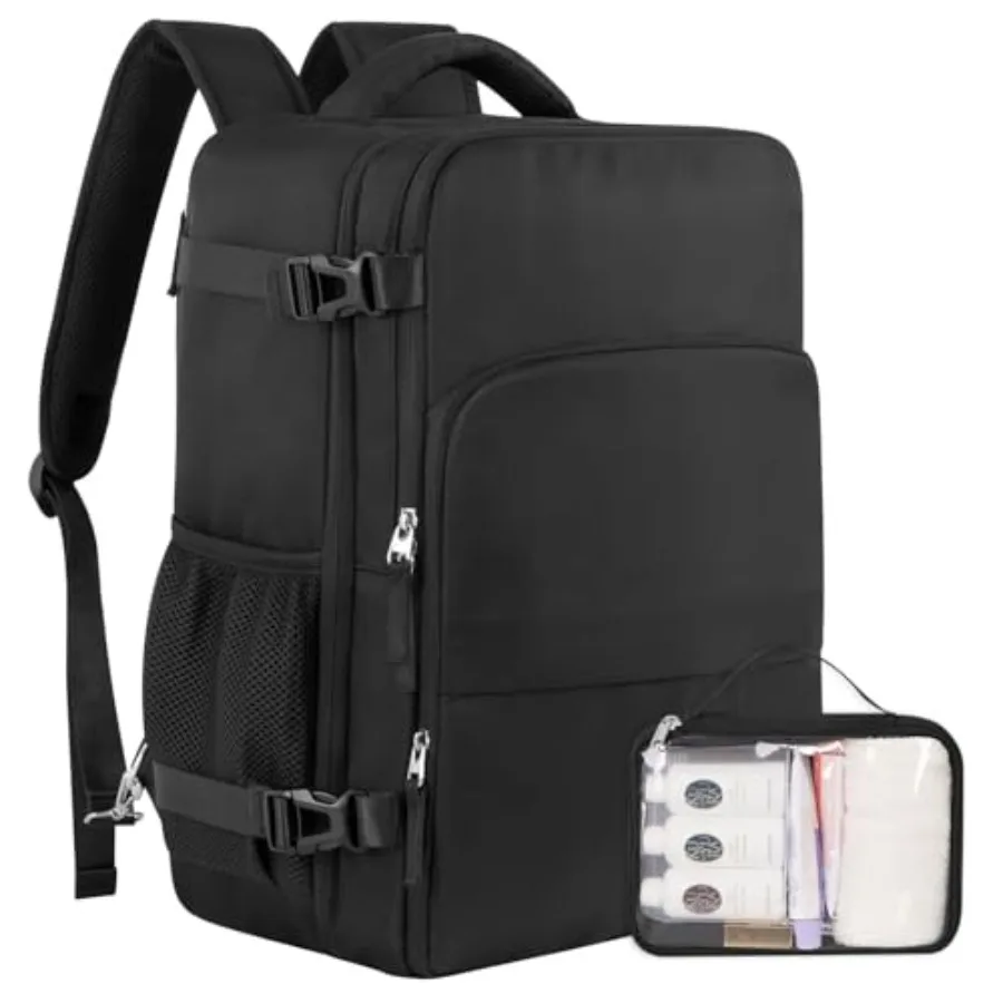 

Travel Backpack for Men Women, Personal Item Travel Bag with Multi-Pockets, Airline Approved Carry on Backpack Fits 16inch Lapt