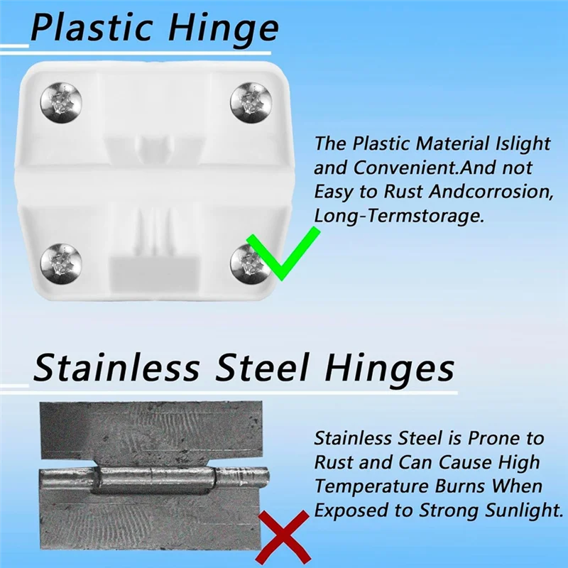 

BAAG-2 Pack Cooler Plastic Hinges With Screws Set, Cooler Hinges Replacement Parts, For Camping Coolers