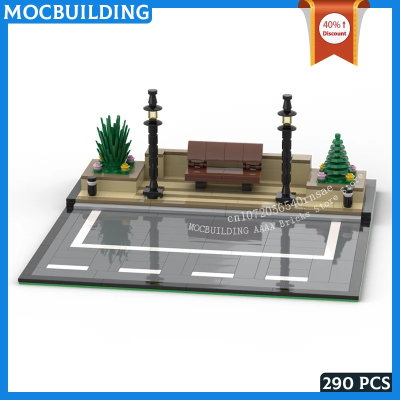 MOC Building Blocks City Modular Parking Spot In A Park Diorama DIY Assembly Bricks Creative Toy Collection Display Holiday Gift