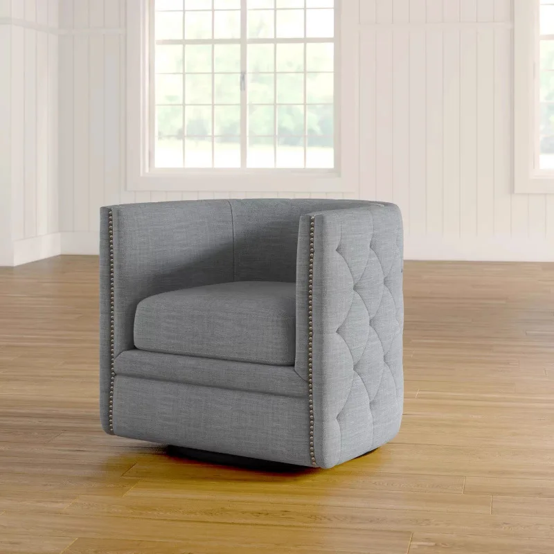 

American rotating sofa chair, simple living room balcony, solid wood single chair