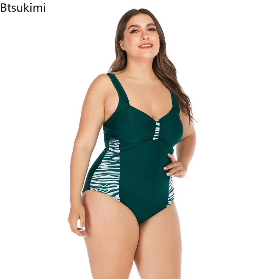 2025 nova sexy leopardo grande plus size roupa de banho feminina um pedaço maiô para senhora gorda praia fatos de banho biquini feminino